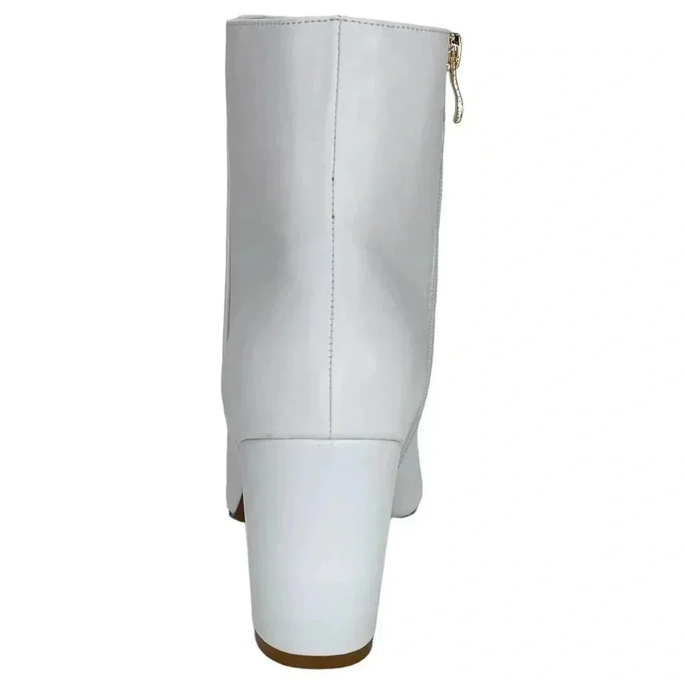 SMASH Shoes Chiku White Faux Leather Womens Ankle Boots Size 11W - Picture 4 of 13